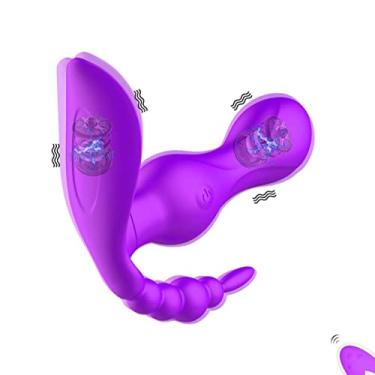 Imagem de Vibrador Com Controle Remoto Sem Fio 2 Motores Brinquedos Sexuais Estimulador de Clitóris e Ponto G Zatla (Roxo)