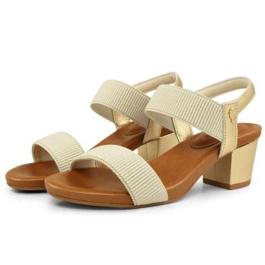 Imagem de Sandália Salto Bloco Usaflex Elástico Y8204 Conforto