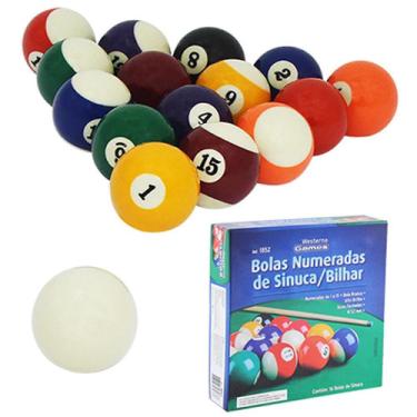 Imagem de Bola 52mm Com Faixa Numerada Sinuca Bilhar Snooker