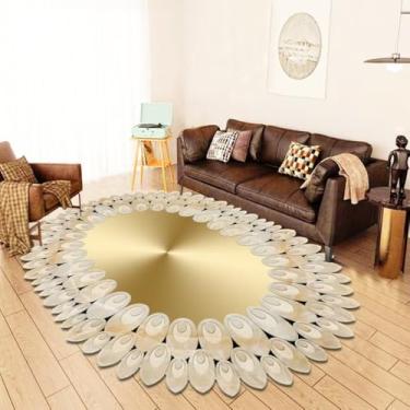 Imagem de Sofá dourado sala de estar tapete irregular decoração de casa para quarto tapete de entrada de cozinha mesas tapete de pé, pilha de laço, 2,100x200cm 39,4x78in