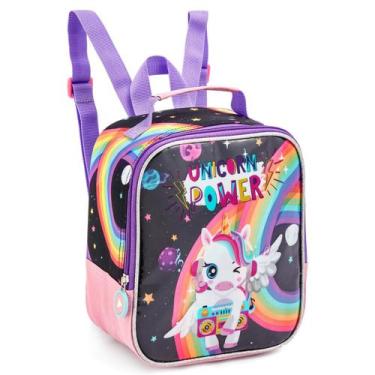 Imagem de Lancheira térmica menina bolsa infantil unicorn power - Denlex, Lilás