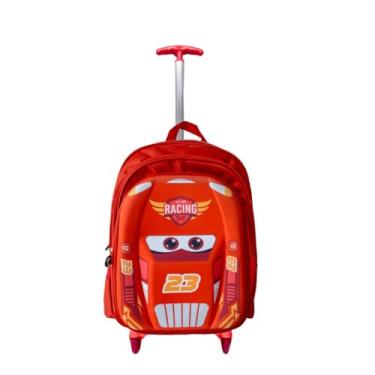 Imagem de Mochila Rodinha 3d Macqueen Infantil Meninos Escolar Carros (Vermelho)