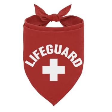 Imagem de Bandana para cães Life Guard, bandana à beira da piscina, bandanas à beira do lago, bandanas de natação, acessórios de cachecol para animais de estimação pequenos e médios, adereço para foto, cachecol