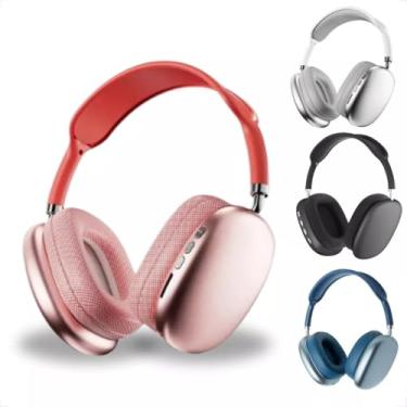 Imagem de Fone de Ouvido Sem Fio Headphone Bluetooth Regulável Entrada P2 Mp3, Design Ergonômico com áudio cristalino e conexão estável (Vermelho)