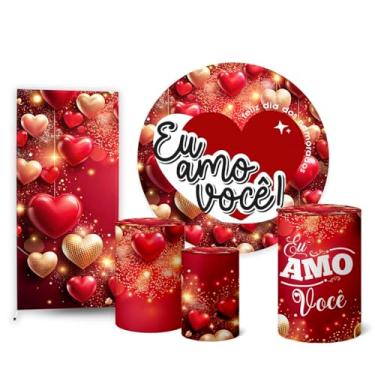 Imagem de Trio Capas Cilindro + Painel Redondo + Lateral Dia dos Namorados (K2DNA0004)