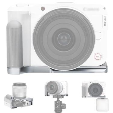 Imagem de Aperto de mão EOS R50V R50 V, suporte de metal em forma de L para câmera Canon EOS R50V com suporte para sapata fria Bulit, placa de liberação rápida Arca e abertura do compartimento da bateria