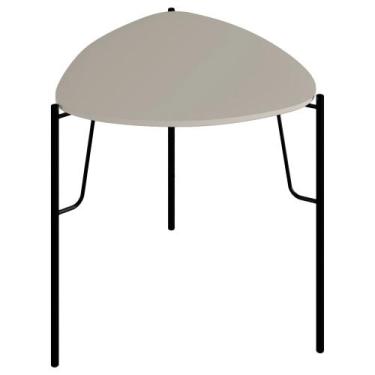 Imagem de Mesa Lateral Para Sala de Estar Alta Pés Industrial Preto Alef I03 Gri