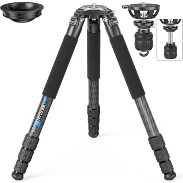 Imagem de WEYLLAN Tripé De Fibra Carbono Resistente Para Câmera Profissional Caça, Estável, Nx8, Tubo Perna 10 Camadas 36 Mm Com Tigela 75 E Adaptador Dslr, Telescópio, Carga Máxima 77 Libras/35 Kg