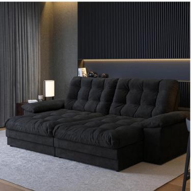 Imagem de Sofá Houston Retrátil Reclinável 3 Lug Suede 2,1m Abt 1,4m