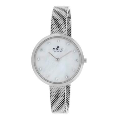 Imagem de Relógio Feminino Oslo Madrepérola 32mm Aço Safira Swarovski