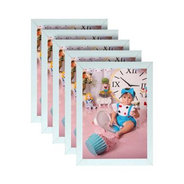 Imagem de Kit 5 Molduras 20X30 Com Eucatex Branco A4