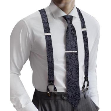 Imagem de Conjunto de suspensórios Barry.Wang Masculino Elástico Y Tipo 6 Clipes