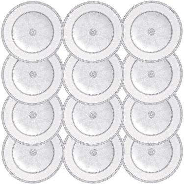 Imagem de 12 Pratos Sobremesa Tramontina Gabrielle em Porcelana Decorada 21 cm 96011006