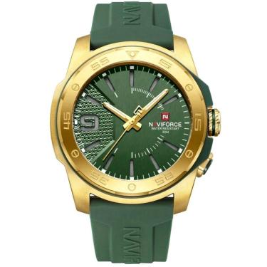 Imagem de Relógio Quartzo Display Luminoso Esportivo A Prova água Pulseira De Silicone 5atm Verde Dourado
