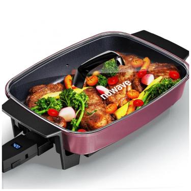 Imagem de Panela Elétrica Skillet 7L Nuwave Medley XL Canela Digital Antiaderente Cerâmica PFAS Free com Tampa de Vidro 110V