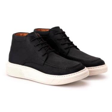 Imagem de Bota Comfort Masculina Em Couro Rústico Preto-Masculino