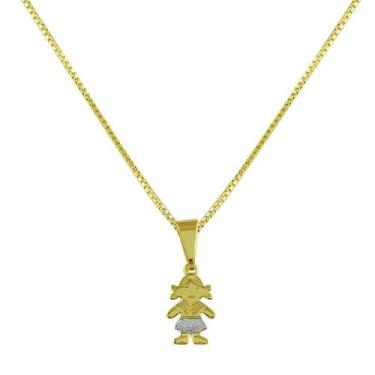 Imagem de Pingente Menina Grande Folheado A Ouro - Radhau Joias, Único, Dourado