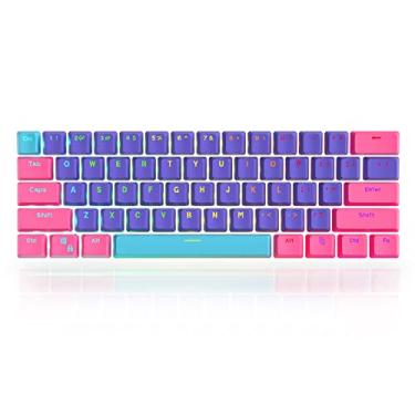 Imagem de Teclas GTSP PBT retroiluminadas 60% com barra de espaço 6,25U perfil OEM para teclado mecânico Cherry MX Switch (roxo + rosa + azul)