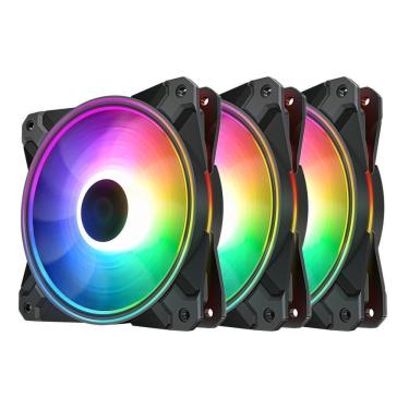 Imagem de Kit Cooler Deepcool Fan Cf-120 Rgb 120Mm Com 3 Unidades