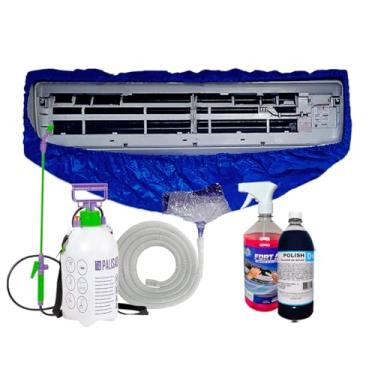 Imagem de Bolsa Coletora Para Limpeza De Ar Condicionado Com Abas + Pulverizador 5 Litros + Bactericida 1 Litro + Limpa Alumínio 1 Litro