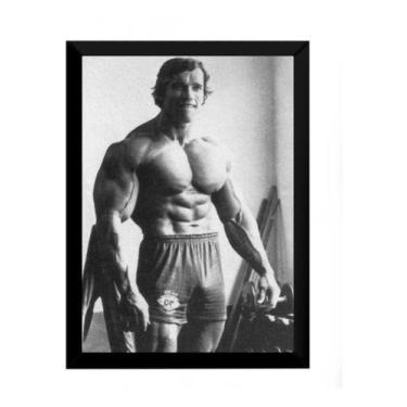 Imagem de Quadro Musculação Arnold Schwarzenegger Poster Moldurado - Fanarte