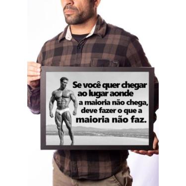 Imagem de Quadro Frase Motivacional Musculação Academia Treino - Fanarte