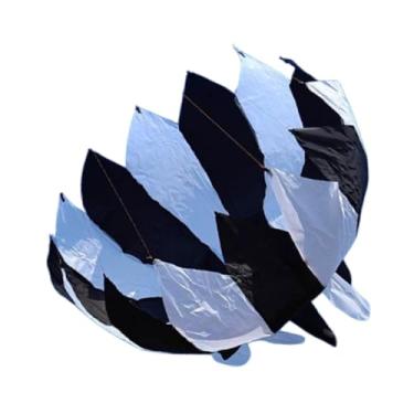 Imagem de menolana Pipa macia 3d pipa grande brinquedo esportivo atividades ao ar livre sem moldura praia pipa flor pipa para primavera jardim praia caminhadas verão, Preto Branco