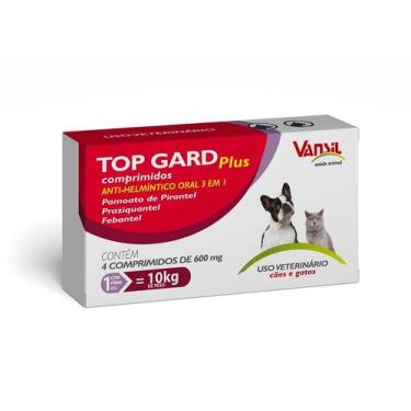 Imagem de Vermífugo Top Gard Plus 600mg 4cp para Cães - Vansil
