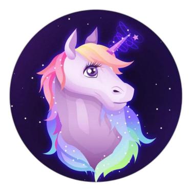 Imagem de Painel Redondo 3D Sublimado Unicórnio Frd-276