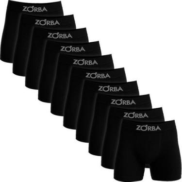 Imagem de Kit 10 Cuecas Zorba Boxer Algodão Box Elástico Sem Costura Cueca Mascu