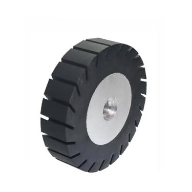 Imagem de Esmerilhadeira angular de expansão de 124x30 mm, roda centrífuga de borracha, mangas de lixa de zircônia de 392x30 mm para retificação de solda de metal, somente roda