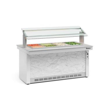 Imagem de Buffet Refrigerado 8 Cubas GBRF175BR Branco e Mármore Gelopar 220v