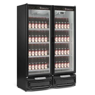 Imagem de Expositor de bebidas Vertical 2 Portas GCBC950 Preto Gelopar 220V, 220