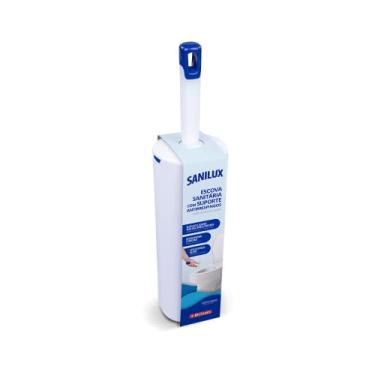 Imagem de Sanilux - Escova Sanitária Antirrespingos com Suporte, Cor Branca, Bettanin