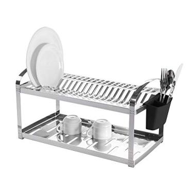 Imagem de Brinox - Escorredor 20 Pratos com Escorredor de Talheres Plástico Suprema, 60 x 27 x 28,5 cm - Aço Inox