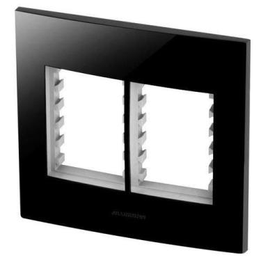 Imagem de Placa 6 Módulos + Suporte 4X4 - Inova Black Piano - 85532 - Alumbra