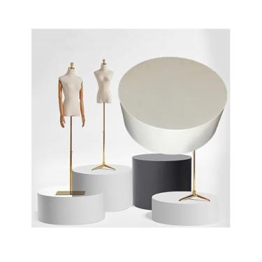 Imagem de Suporte de pedestal de exibição redondo para decoração de eventos - Elevadores de base de leite de 80 x 20 cm para manequins, roupas, loja de noivas, sapatos e bolsas - Suportes versáteis para rodapés