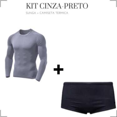 Imagem de Kit Sunga Tradicional Boxer Camisa Proteção Malha Fria Natação Segunda