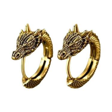 Imagem de Brincos Unissex Em Forma De Dragão Estilo Hip Hop Punk Joias Da Moda A