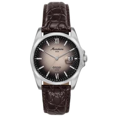 Imagem de Relógio MONDAINE 1954 automático couro preto 32993G0MVNC8, Masculino, 
