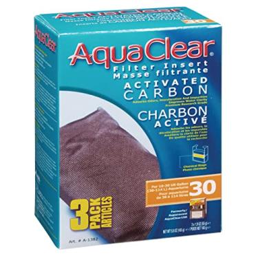 Imagem de AquaClear Inserção de carbono ativado A1382, aquários de 30 galões, branco, pacote com 3