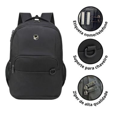 Imagem de Mochila Bolsa Notebook Laptop Anti Furto Senha Cadeado Usb