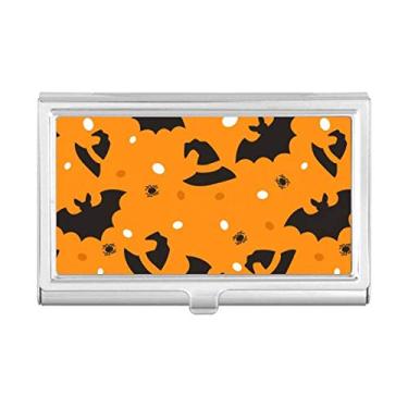 Imagem de Porta-cartão de visita Hallowmas de Halloween com morcego de aranha