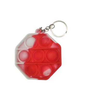 Imagem de Chaveiro Pop it Anti estresse Octagonal Relaxamento Ansiedade Fidget S