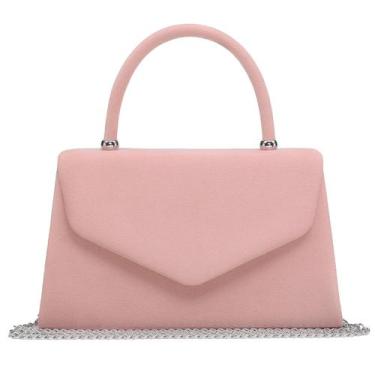 Imagem de Bolsa de noite Dasein Women Party Clutches Wedding Velvet, rosa