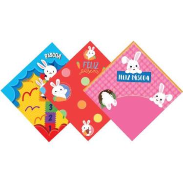 Imagem de Embalagem para OVO de Páscoa 32X32CM Feliz Páscoa Sortida  Pacote com 