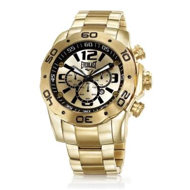 Imagem de Relógio Pulso Everlast Analógico E444 Dourado Masculino - Dourado