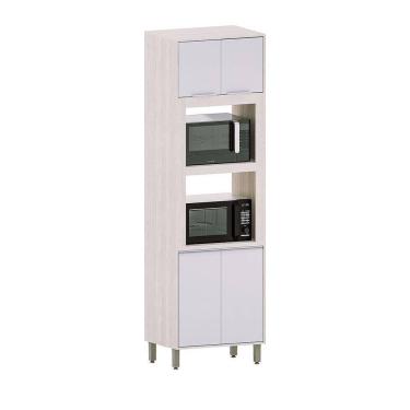 Imagem de Paneleiro De Cozinha 70cm Com 2 Nichos Para Forno E Microond Pátina-cinza Cristal