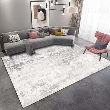Imagem de Tapete estilo lavagem a tinta para decoração de sala de estar, mesas de centro para casa, sofá, tapetes duráveis e laváveis para quarto (200 x 300 cm)/sem fiapos - 5)