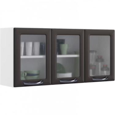 Imagem de Armário Aéreo Triplo Itatiaia New Premium 3 Portas E 2 P Pra Branco Com Fúcsia